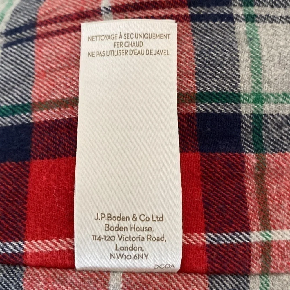 Mini Boden Double Breasted Plaid Lined Pea Coat, Size 6-7Y